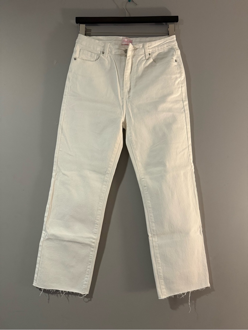 Pink Lily White Straight-Leg Jeans